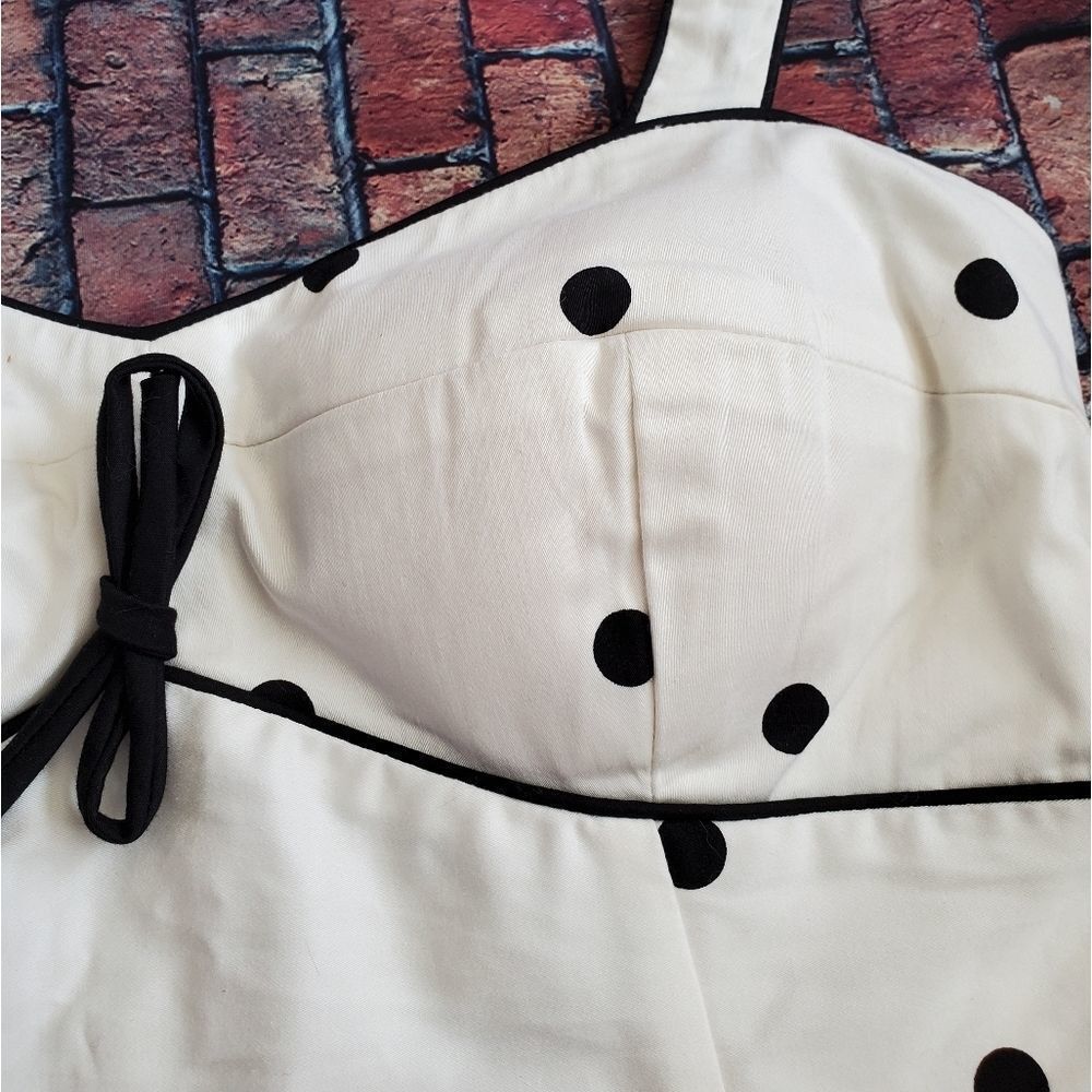 🔸️NWT Madison Leigh White Polka Dot Stretchy Sleeveless Dress Petite 10 - Picture 4 of 12